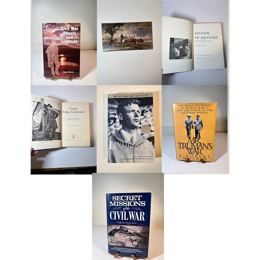 Lot of 7 History and War Books/Civil War Map Booklet Some Vintage